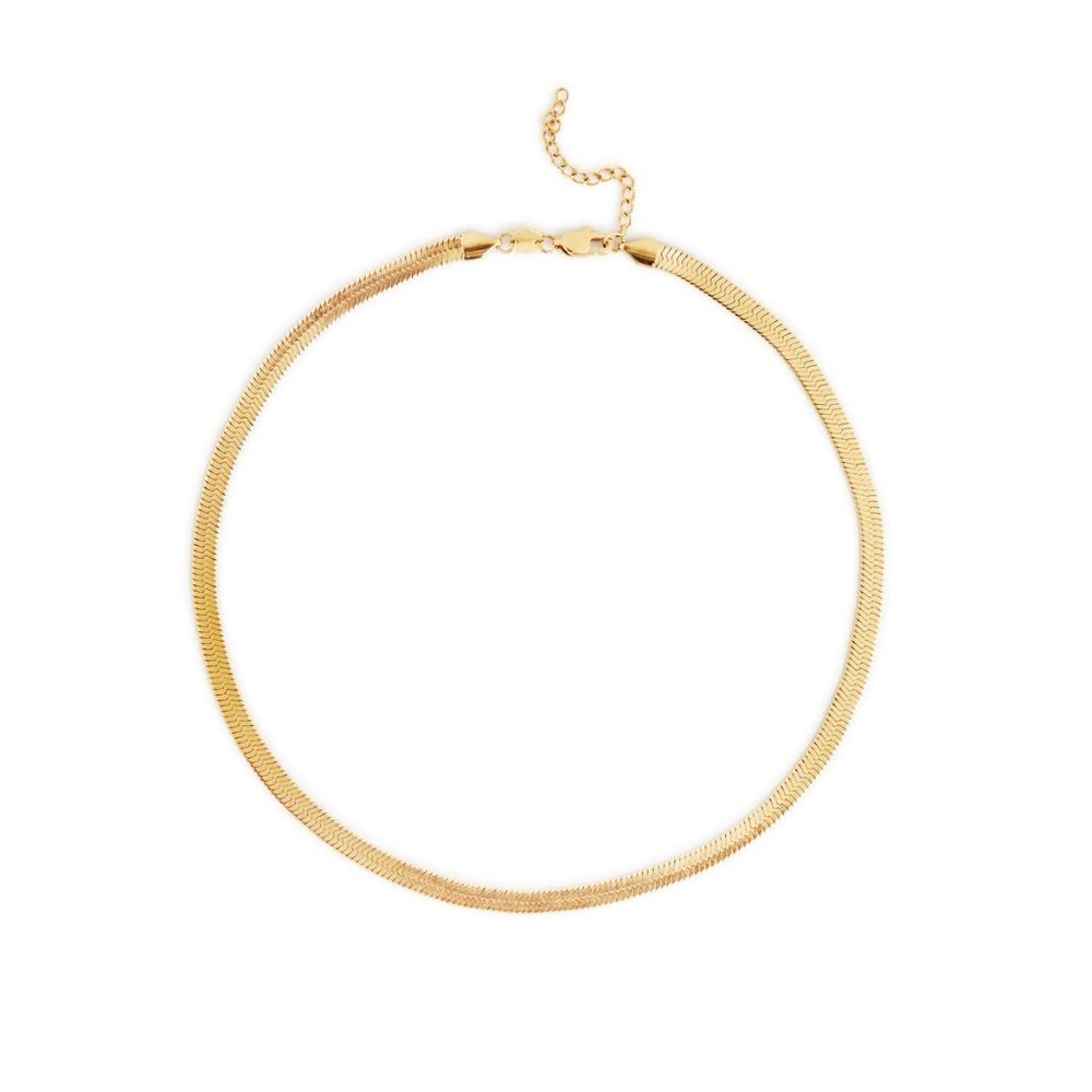 Jennifer Zeuner Allie 14k Gold Plated Herringbone Chain Necklace New
